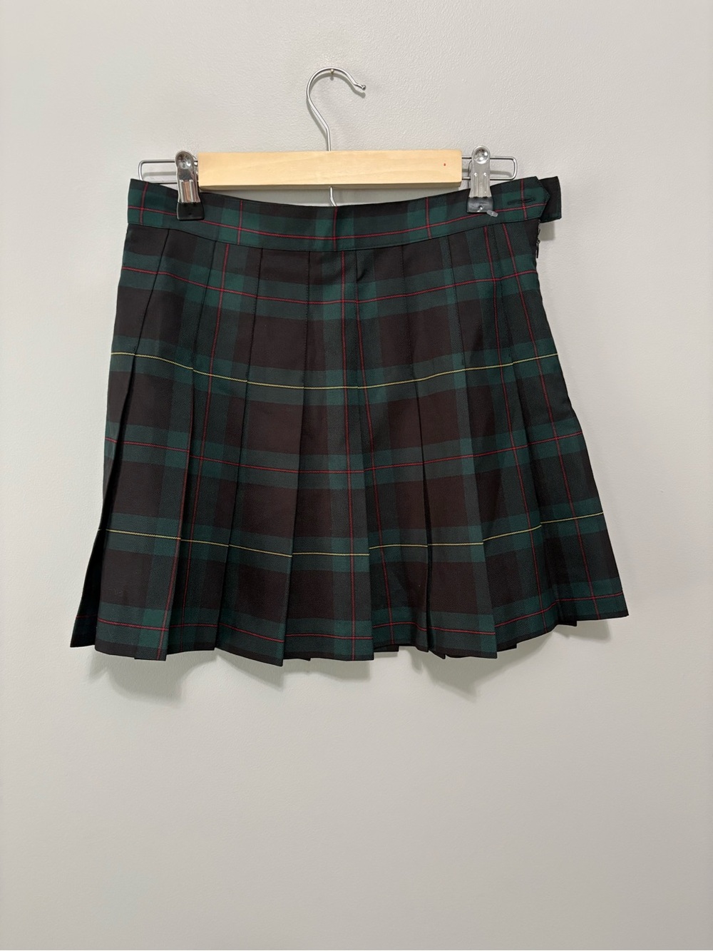 American Apparel Classic Green Plaid Pleated Nostalgia Schoolgirl Mini Skirt